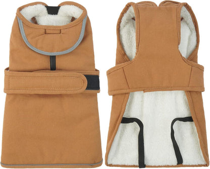 Kuoser Hundemantel Reflektierend Fleece Wasserdicht Braun