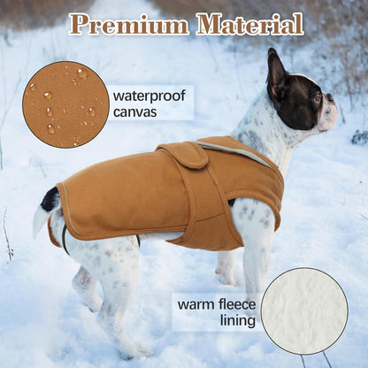 Kuoser Hundemantel Fleecejacke Reflektierend Wasserdicht XS-3XL Braun