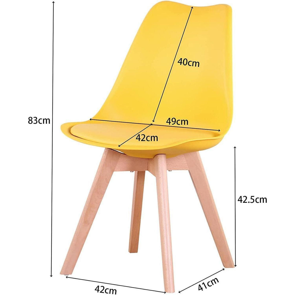 Runder Esstisch weiß mit 4 gelben Esszimmerstühlen – Modernes Esszimmer Set