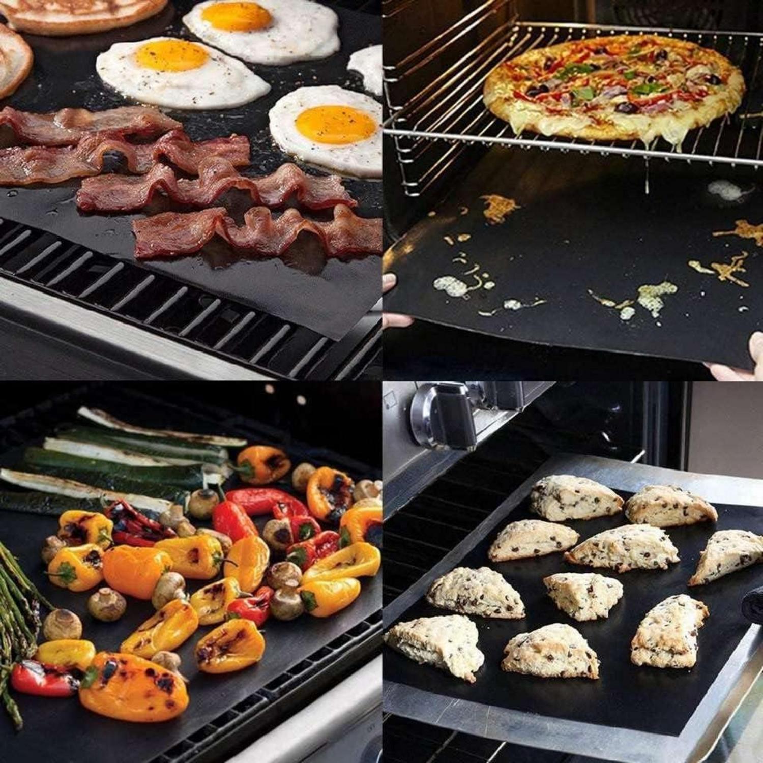 Ofeneinlagen 3er Set Teflon Grillmatten für Gas Elektro-Öfen