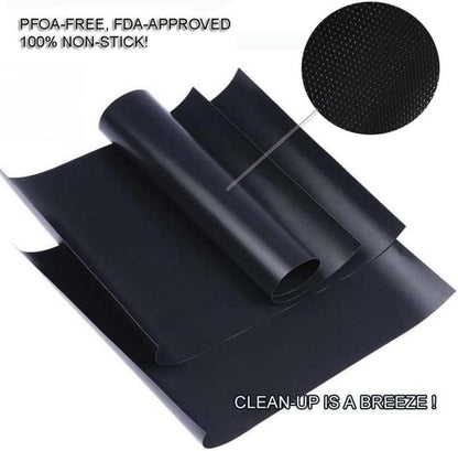 Große Ofeneinlagen Teflon-Grillmatten Schwarz 40*60cm 3er Set