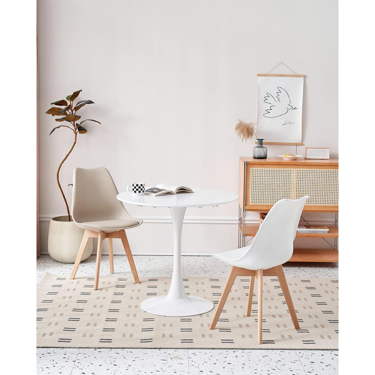 Runder Esstisch Weiß 80cm – Modern & Lässig