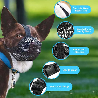 Maulkorb Hund Abgerundetes Mesh Verstellbare Schlaufe XL