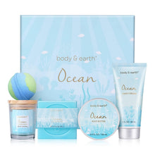 Geschenkbox Wellness-Set Ozeanduft 5tlg. Duftkerze Körperbutter