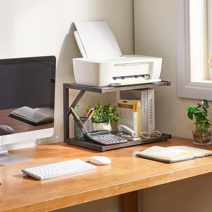 2-stufiger Desktop-Druckerständer & Schreibtisch-Organizer - Bücherregal