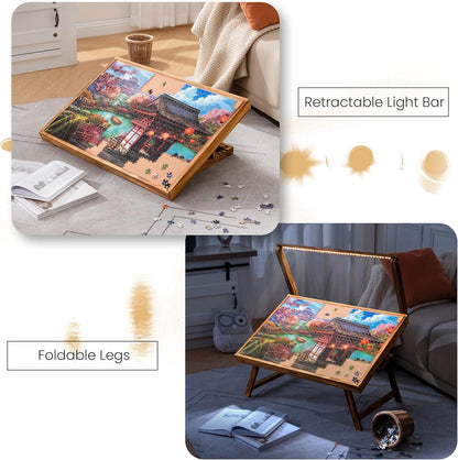 Puzzletisch mit LED-Licht und verstellbaren Winkeln für 1000 Puzzleteile
