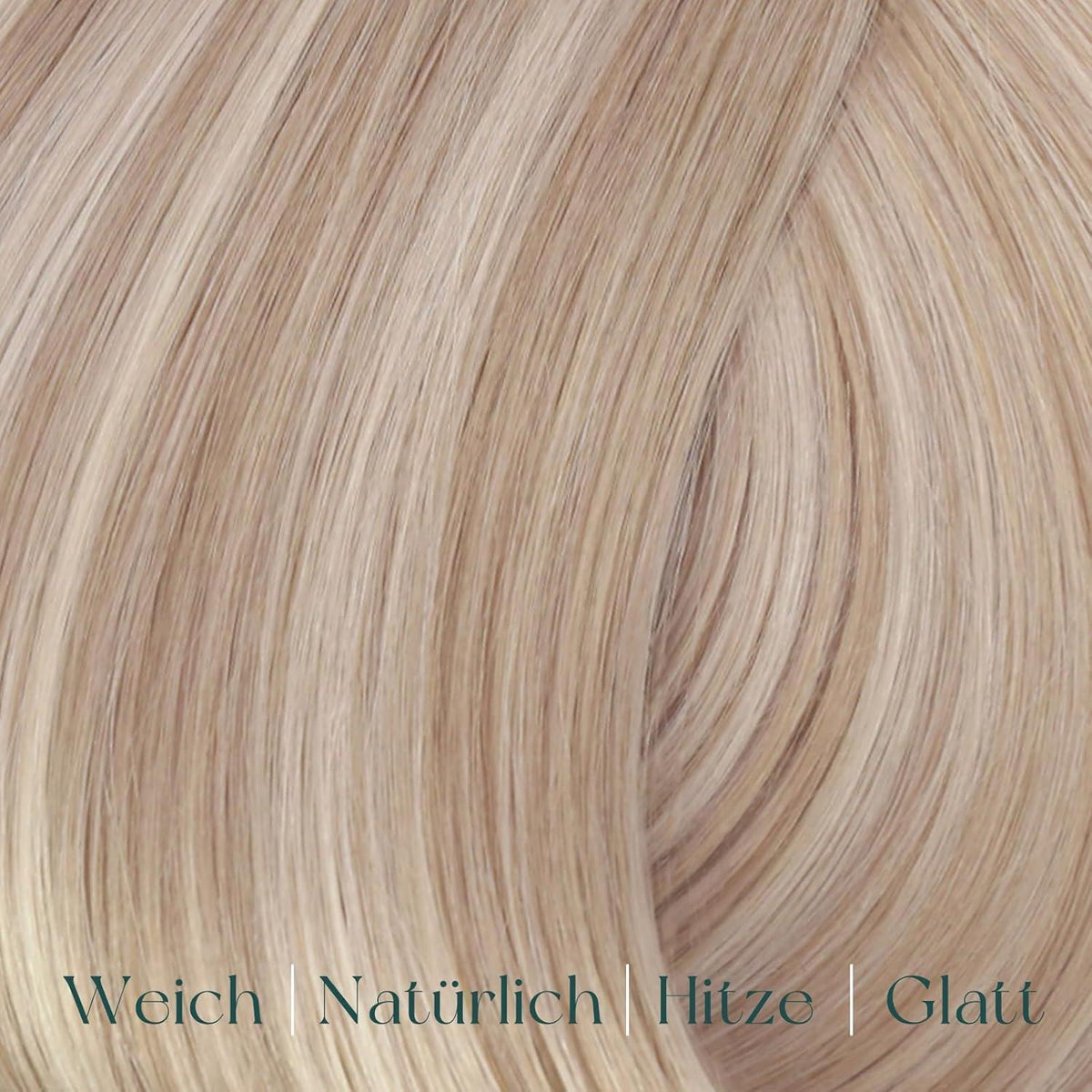 Clip-in Haarverlängerung Echthaar Aschblond Mix Gelb Blond 40cm