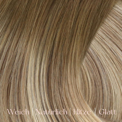 Clip-In Haarverlängerung Echthaar Balayage Braun Ombre