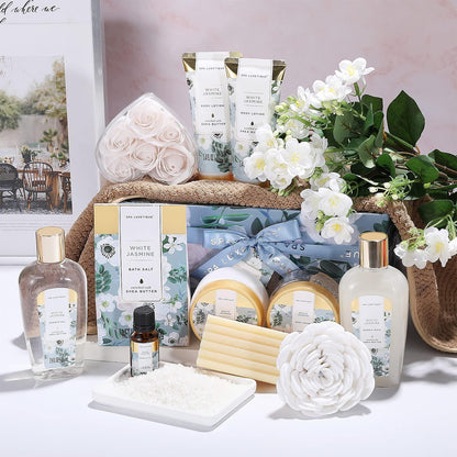 Luxetique 12-teiliges SPA Geschenkset für Frauen in Jasmin