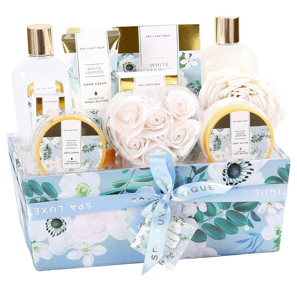 Luxetique 12-teiliges Jasmin Spa Geschenkset für Frauen, Wellness Bad Set