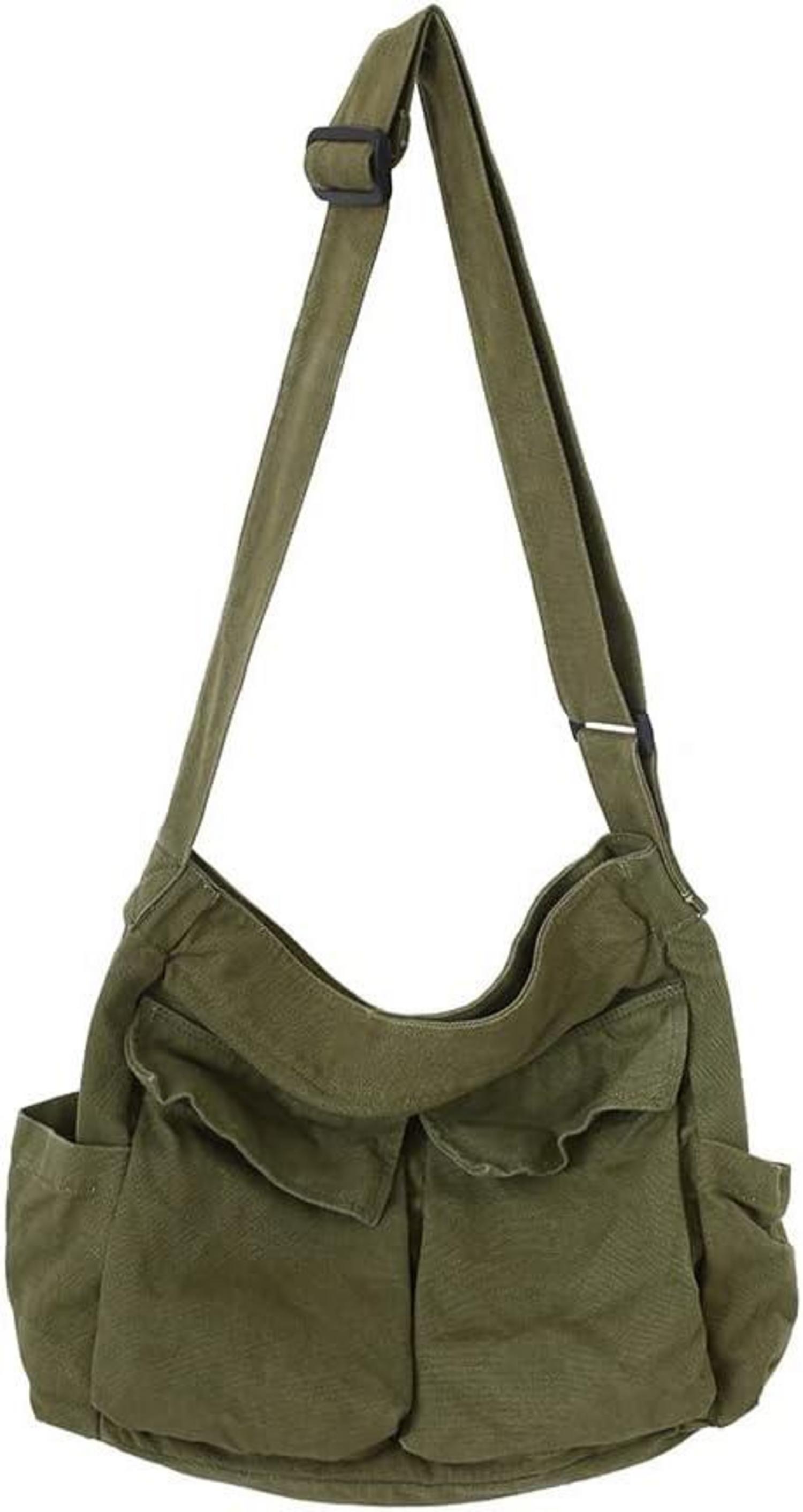 Leinenstoff Vintage Canvas Messenger Bag Große Kapazität Umhängetasche