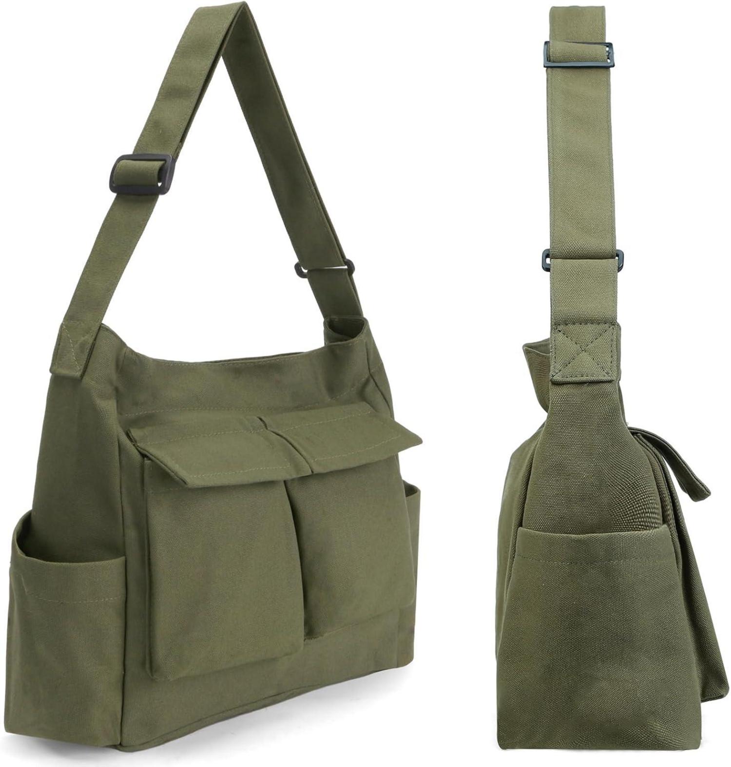 Große Kapazität Kuriertasche Vintage Canvas Messenger Bag