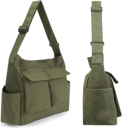 Große Kapazität Kuriertasche Vintage Canvas Messenger Bag