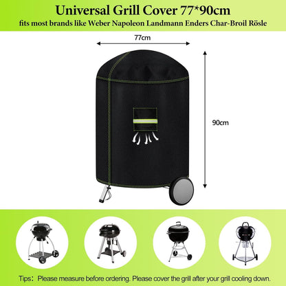 Kugelgrill Abdeckung 600D Oxford Gewebe Wetterfest Ø77x90cm