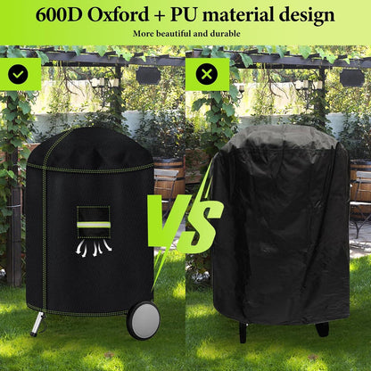 Kugelgrill Abdeckung 600D Oxford Gewebe Ø77x90cm Wetterfest