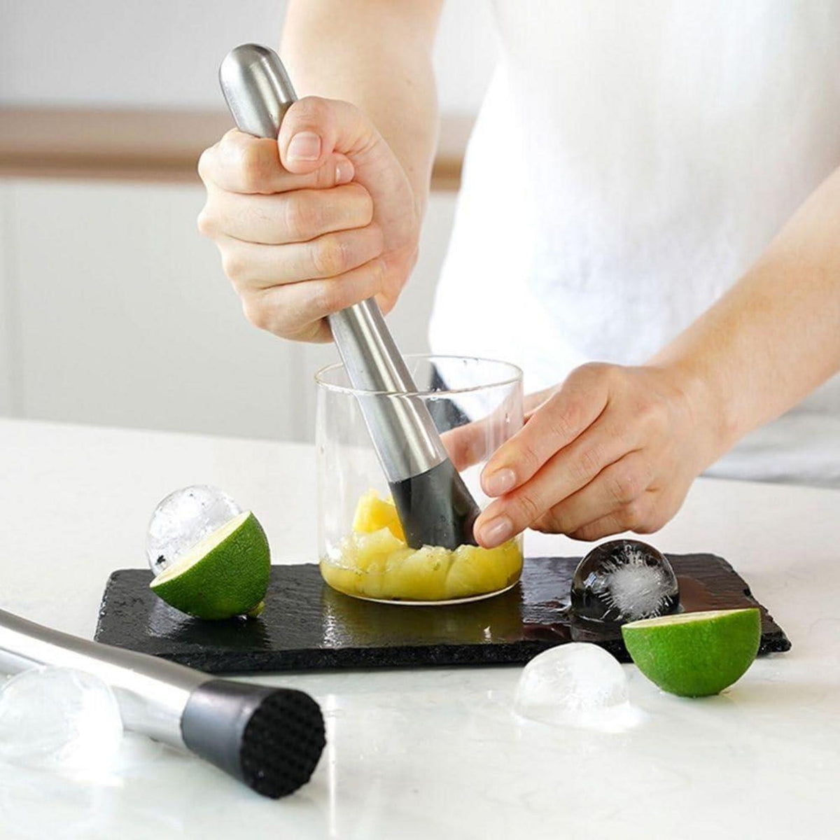 Cocktail-Stößel, Ice Crusher, Edelstahl, Mixer-Zubehör