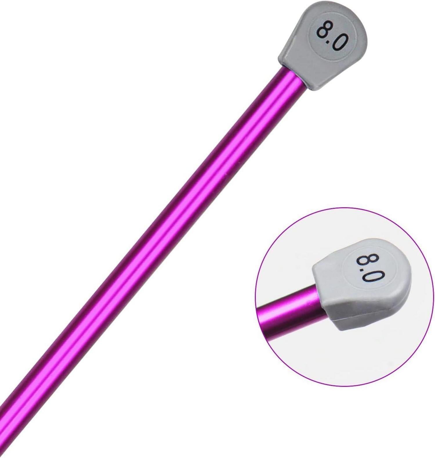 Aluminium Stricknadeln 8,0 mm 35cm für Anfänger - 2er Set