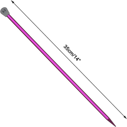 Aluminium Stricknadeln 8,0mm 35cm für