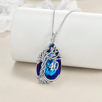 Sterling Silber Teardrop Baum des Lebens Halskette