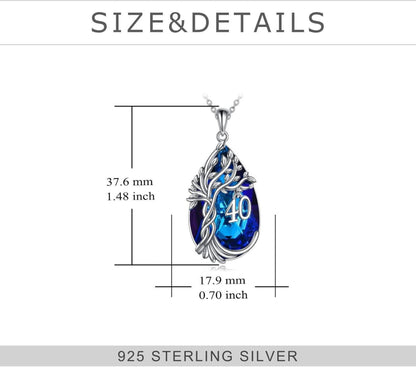 925 Sterling Silber Teardrop Baum des Lebens Halskette 40/50/60 Birthday