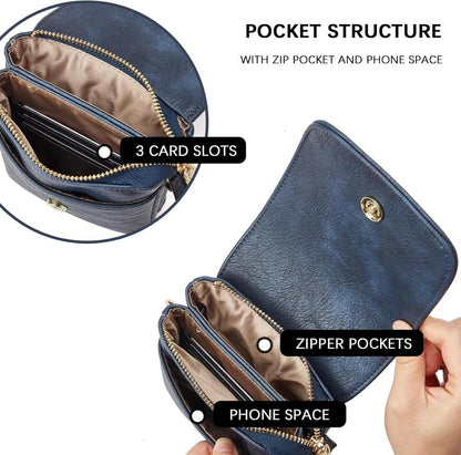 BOSTANTEN Klein Handytasche Umhängetasche PU Leder Blau