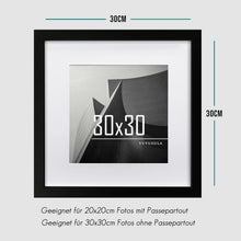 Bilderrahmen Schwarz Holz 30x30cm Fotorahmen Set 3er MDF