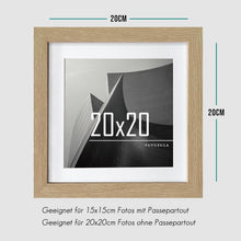 Bilderrahmen 20x20cm Natur Holz Quadratisch Fotorahmen MDF
