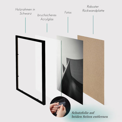 Schwarze Bilderrahmen 15x20cm Holz Fotorahmen 3er Set
