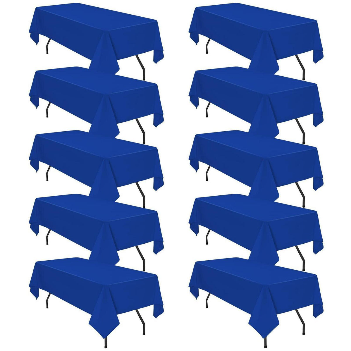 10x Rechteckige Tischdecke Blau – 152x259 cm – Waschbar & Wiederverwendbar