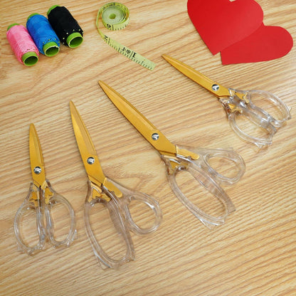 Gold Titanium Haushaltsschere Set, klare Acrylgriffe, scharfe Klingen
