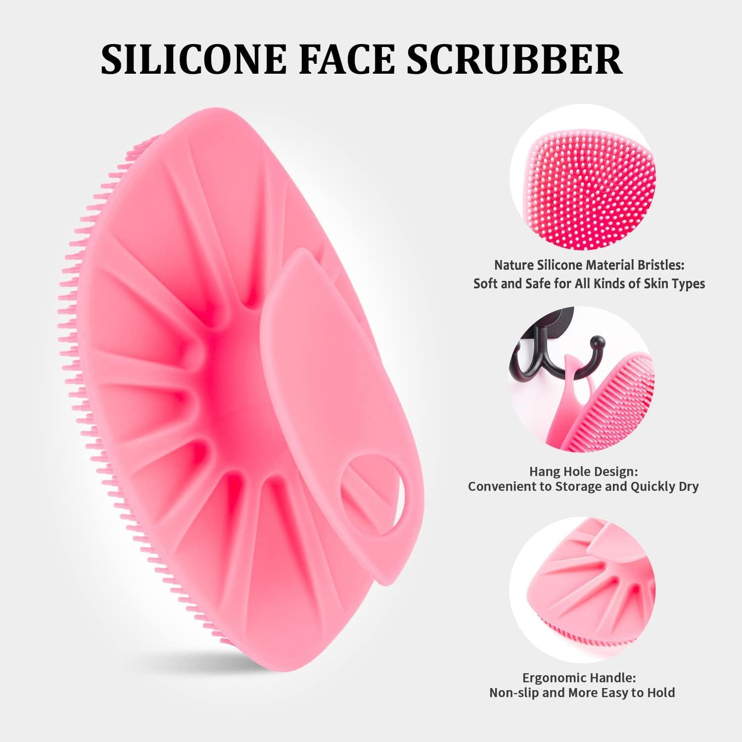 Silikon Gesichtsreiniger Bürste Peeling Massage Pad Blau Rosa