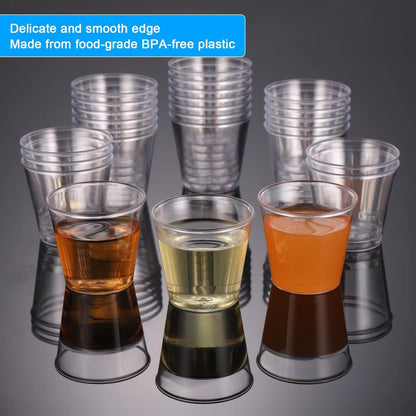 Hejo 50 Stück 3cl Schnapsgläser Plastik, Wiederverwendbarer Shotgläser 30ml