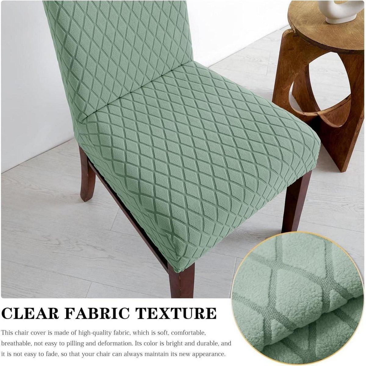 Stuhlhussen Set 4er Matcha Grün – Abnehmbar & Waschbar