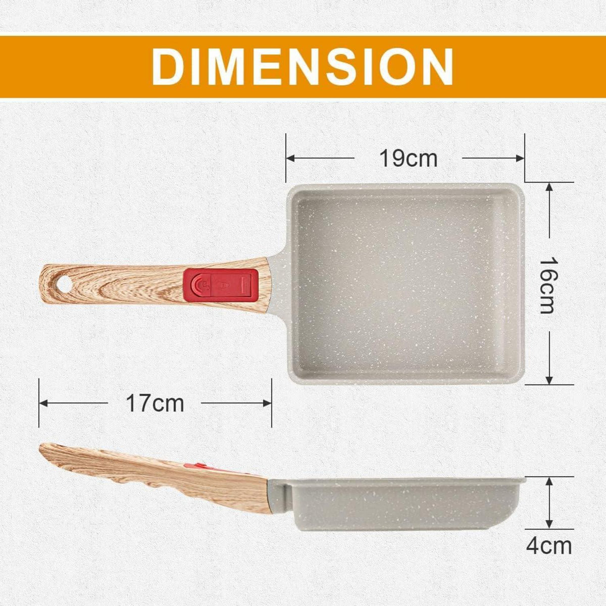 Tamagoyaki Pfanne Antihaft Rechteck 19 x 16 cm