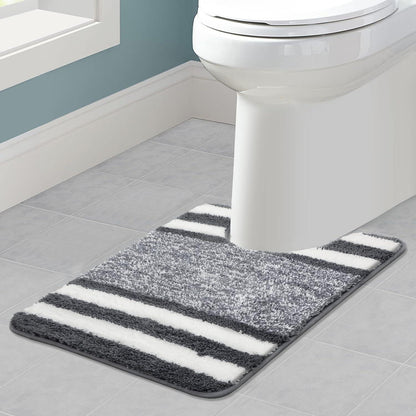 Badvorleger U-Form Dunkelgrau 50x60cm Saugfähig Rutschfest Waschbar