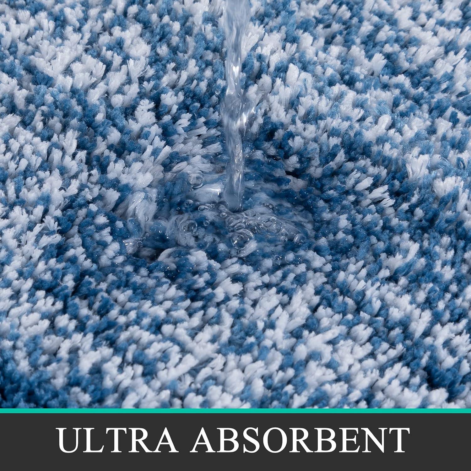 Badezimmerteppich Mikrofaser 45x65cm Blau Saugfähig