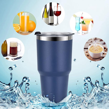 Livole 30oz Thermobecher Navy Blau mit Strohhalm und Deckel