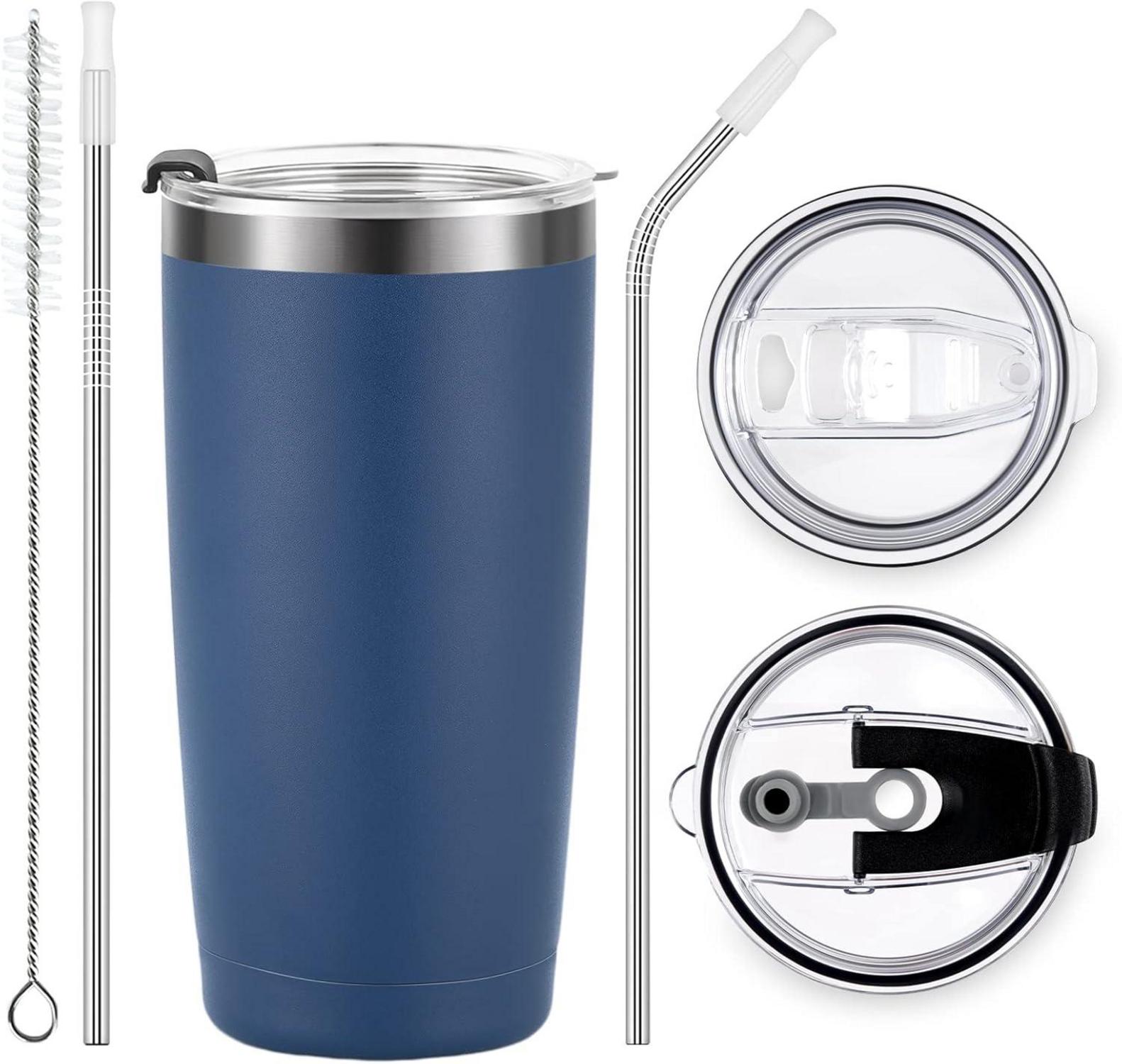 Livole Thermobecher 20oz 600ml Edelstahl Trinkbecher Kaffee to go Blau