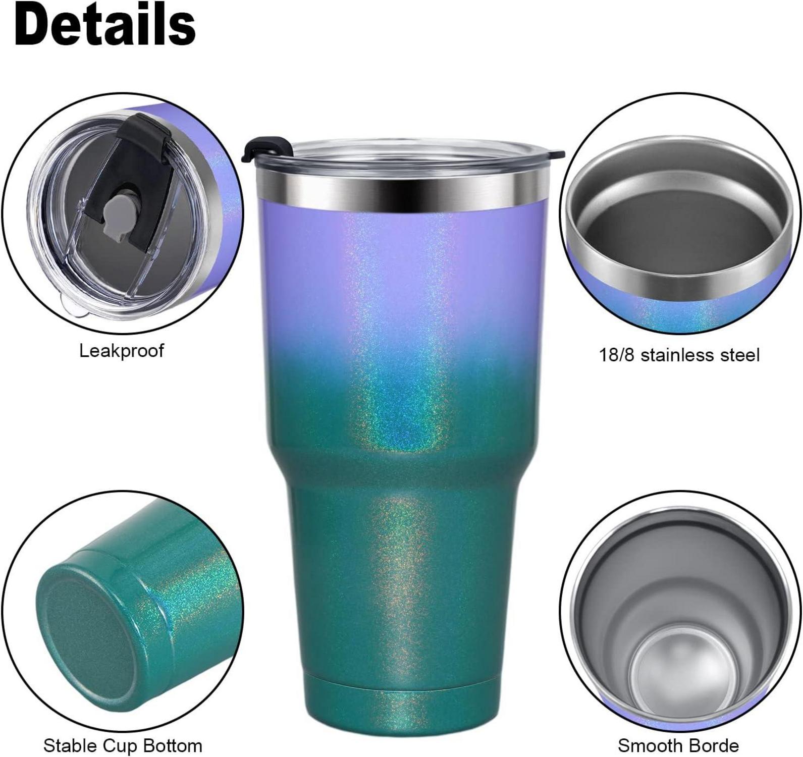 Livole 30oz Thermobecher Edelstahl Trinkbecher Strohhalm Vakuum Kaffeebecher
