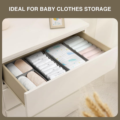 Schubladen Organizer 4er Set Aufbewahrungsbox Stoff Hellgrau
