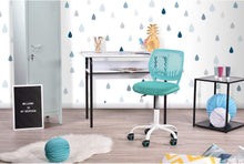 Ergonomischer Schreibtischstuhl Set Stoff Lila Türkis 2er