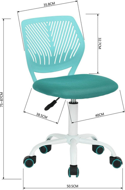 Ergonomischer Bürostuhl 2er Set Stoffsitz Verstellbar Türkis Lila