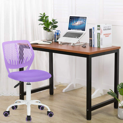 2er Set Bürostuhl Lila Türkis Stoffsitz Ergonomisch Verstellbar