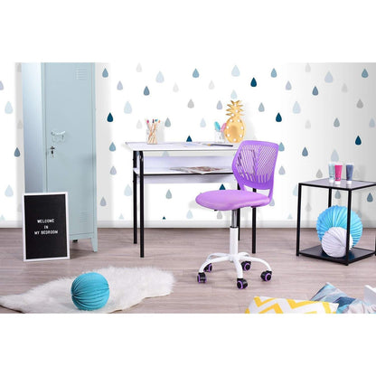 2er Set Lila Schreibtischstuhl Ergonomisch Verstellbar