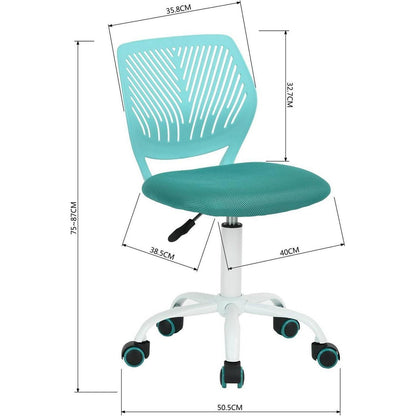 2er Set Schreibtischstuhl mit verstellbarer Höhe, Blau/Türkis