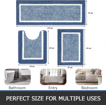 3-teiliges Badezimmerteppich Set Mikrofaser Absorbent
