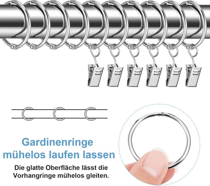 40x Metall Vorhangringe Gardinenringe Clips 32mm Innendurchmesser