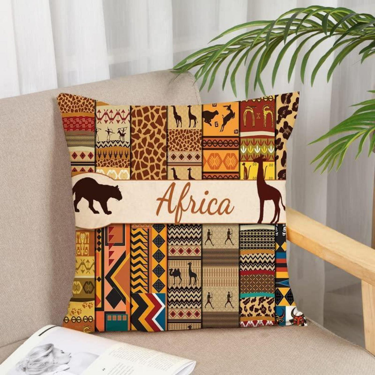 Afrikanischer Kissenbezug 40x40 cm – Farbiger Zierkissenbezug