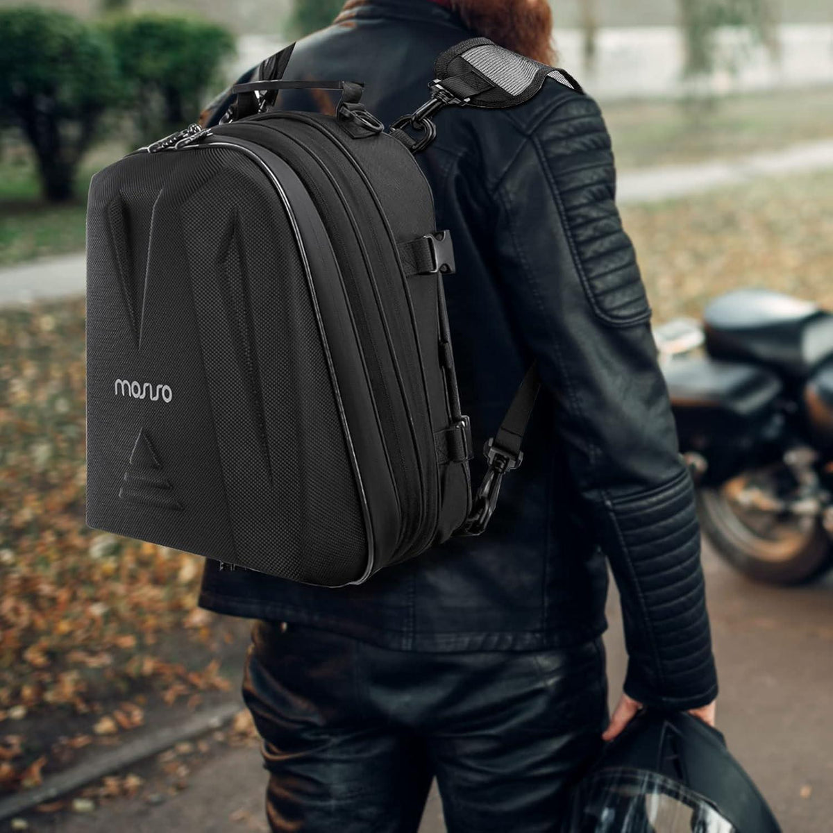 Motorradrucksack mit Erweiterung 20-28L, Wasserdicht & Vielseitig