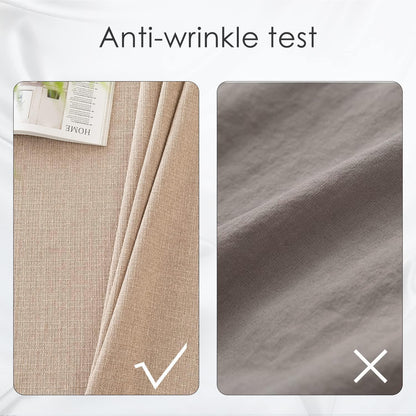 Beige Tischdecke 229x396 cm | Wasserabweisend & Leinenoptik